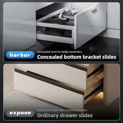 10 Inch Soft Close Undermount Drawer Slides for Frameless Cabinets - color: Soft Close Without Bracket, size: 10 Inch (250 mm)