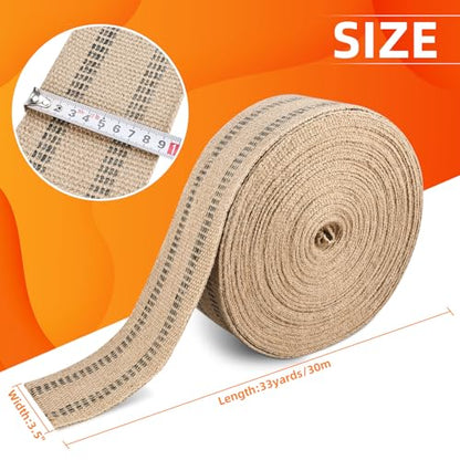 Upholstery Webbing for Chair, 3.5" Jute Webbing,33Yd Upholstery Strap