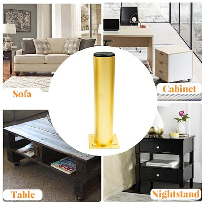 4-Pack Adjustable Aluminum Alloy Furniture Legs 7" Height Gold - color: Gold, size: 7 Inch