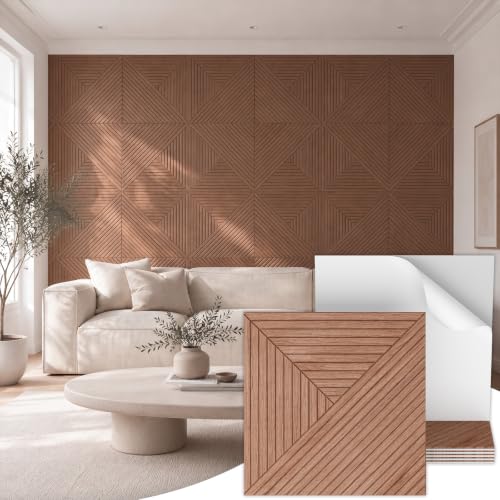 TONOR 6 Pack Acoustic Panels Peel and Stick, 23.6''x23.6''-23.25 sq.ft. - color: Walnut, size: 6 PCS