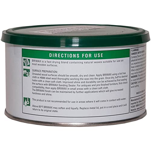 Briwax BR-1-LB (Light Brown Furniture Wax Polish, Cleans, Stains, and Polishes