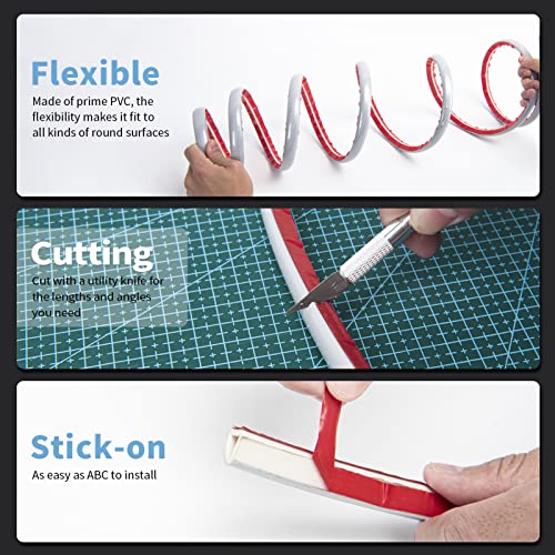 Art3d 17 ft Flexible Peel and Stick Wall Molding Trim Caulk Strip, Silver - color: Silver, size: 17 Feet