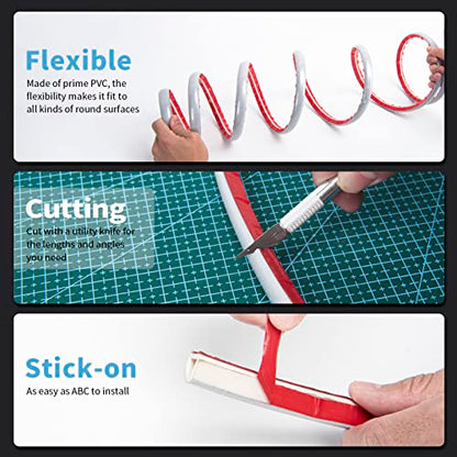 Art3d 17 ft Flexible Peel and Stick Wall Molding Trim Caulk Strip, Silver - color: Silver, size: 17 Feet