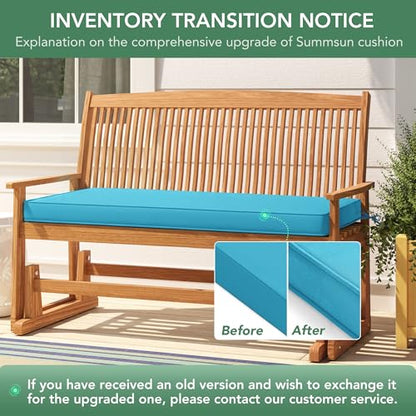 Summsun Outdoor Bench Cushion Pad, 42 x 18 x 3 Inch, Teal - color: Teal, size: 42x18x3 Inch
