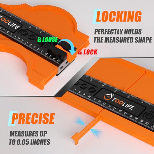 TOOLIFE 20 Inch Contour Gauge Profile Tool with Unlimited Connection - size: 20"-Unlimited Splicing