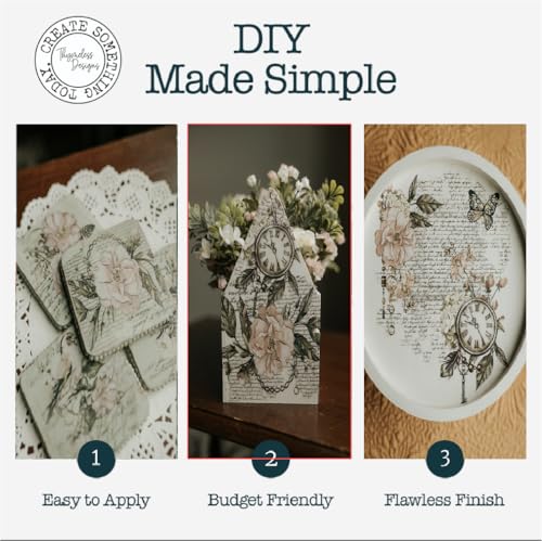 Rub on Transfers for Crafts and Furniture | 3 Design Sheets 6”x 12” | Home Decor | Decals | by Thymeless Designs (Memories of Paris) - style: Memories of Paris