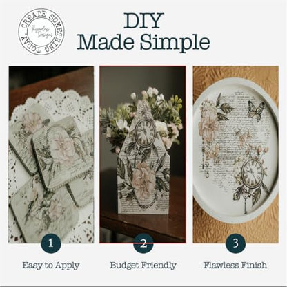 Rub on Transfers for Crafts and Furniture | 3 Design Sheets 6”x 12” | Home Decor | Decals | by Thymeless Designs (Memories of Paris) - style: Memories of Paris