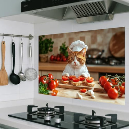 Nuxovilar Kitchen Backsplash Peel and Stick Wallpaper,17.72"x27.56" - color: A-Chef Cat