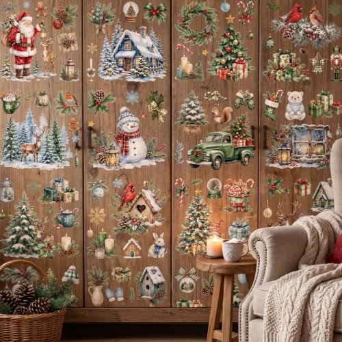 16 Pcs Christmas Winter Rub on Transfers for Crafts Furniture - color: Christmas Winter