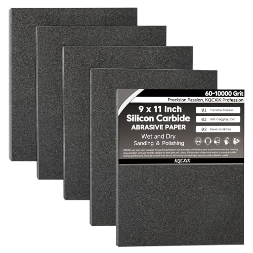 12-Sheet Premium 80 Grit Wet Dry Sandpaper, 9 x 11 Inch - style: 80Grit