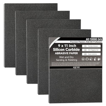 12-Sheet Premium 80 Grit Wet Dry Sandpaper, 9 x 11 Inch - style: 80Grit