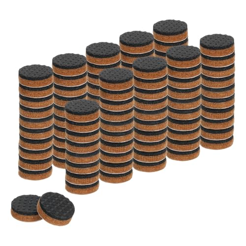 uxcell 100 Pcs Felt & EVA Furniture Pads, 5/8" (15mm) Round Furniture Feet Wood Floor Protectors Self Adhesive for Protecting Hardwood Floors, Table Legs and Chair Legs, Brown+Black - size: 5/8"