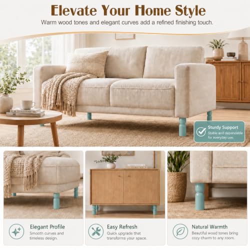 5.1 Inch wooden legs for furniture set of 4 Wood Furniture Legs Couch Feet Colorful Round Sofa Furniture Replacement Solid Wood Furniture Feet for Couch Bed Chair Cabinet Bookcase Dresser Ottoman - color: Green
