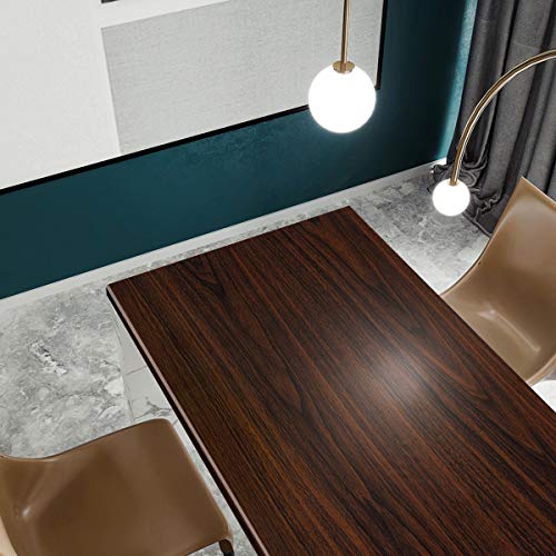 TOTIO Extra Wide Wood Grain Contact Paper Dark Brown 31.5x157in Thick Matte Black Walnut Textured Wallpaper Peel Stick Waterproof Self Adhesive Furniture Stickers Vinyl Wall Stickers Chocolate Brown - color: Chocolate Brown, size: 31.5" x 157"