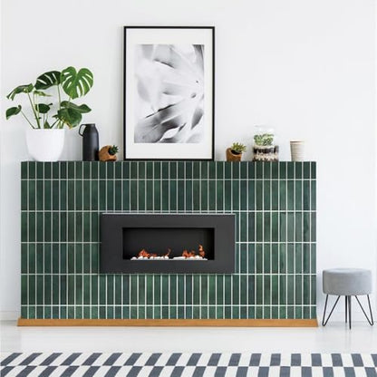 Commomy Green Peel and Stick Tile - 10 Pcs of 12" x 12" - color: Forest Green, Glossy Surface