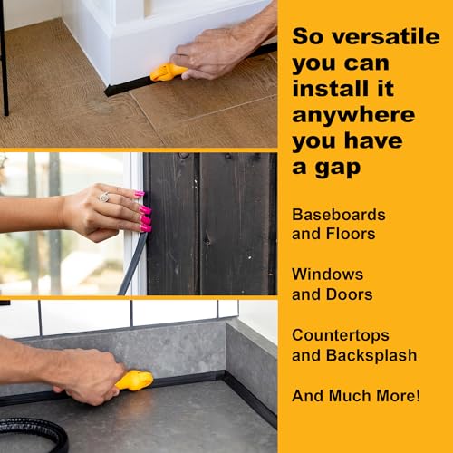 InstaTrim Flexible, Self-Adhesive Caulk Strip Sealant, 3/4" x 10', Black - color: Black, size: 3/4 in x 10 ft