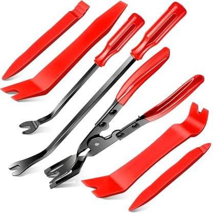 Doaho 7 Pcs Car Trim Removal Tool Kit - Red - color: Red-7 Pcs Trim Removal Tool Kit