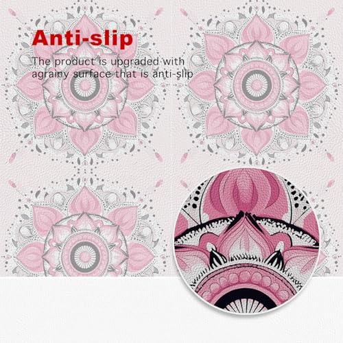 HOMETITUTE Pink Mandala Floral 12x12 Inch Peel Stick Vinyl Floor Tile - style: Pink Mandala
