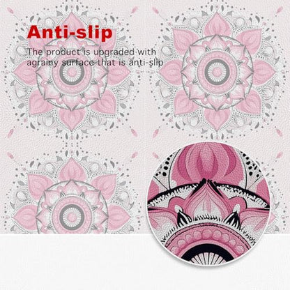 HOMETITUTE Pink Mandala Floral 12x12 Inch Peel Stick Vinyl Floor Tile - style: Pink Mandala