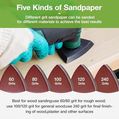 Oscillating Tool Sanding Pad kit 58pcs, 3-Piece 3-1/8 in Triangle Sanding Pad with 55pcs Sandpaper for Surface Sanding,Mechanical Maintenance Cleaning, polishing, deburring - style: 58PCS SANDING PADS KITS