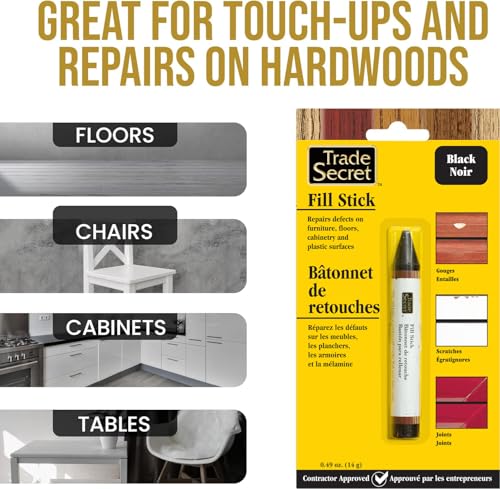 Wood Filler Putty Scratch Repair Stick, Black, for Floors & Furniture - color: Black