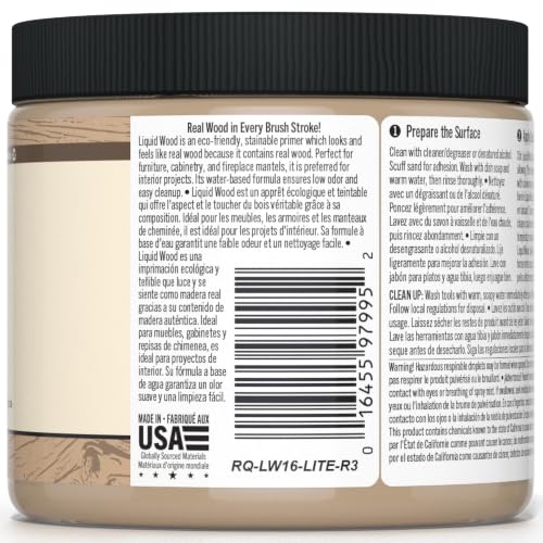 Retique It Liquid Wood - Real Wood Coating (16oz / Light) - color: 1 Light Wood, size: 16 Fl Oz (Pack of 1)
