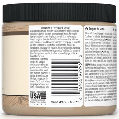 Retique It Liquid Wood - Real Wood Coating (16oz / Light) - color: 1 Light Wood, size: 16 Fl Oz (Pack of 1)