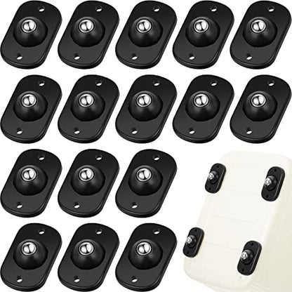 Honoson Self Adhesive Caster Wheels,Black,1 Steel,16 Pcs - color: Black, size: 1 Steel
