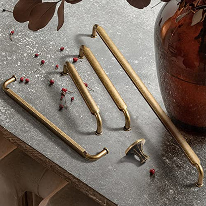 Goo-Ki 6 Pack 7-1/2 Inch （192mm） Hole Center Cabinet Pulls Antique Brass Zinc Alloy Kitchen Drawer Pulls Drawer Handles 7.9 Inch Length 2202-GT-192 - color: Antique Brass, size: 7-1/2 Inch Hole Centers