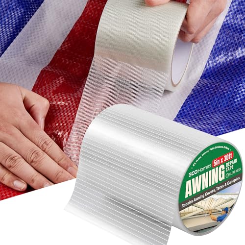 ECOHomes Awning, Tent & Canvas Repair Tape (Clear Mesh, 5 Inch x 30 Feet) - color: Clear Mesh, size: 5 Inch By 30 FT