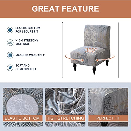 Eco-Ancheng Armless Chair Slipcover - Removable, Washable, Printed Accent Chairs for Living & Dining Room - color: A11