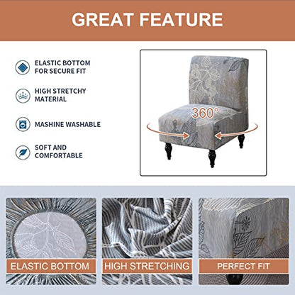 Eco-Ancheng Armless Chair Slipcover - Removable, Washable, Printed Accent Chairs for Living & Dining Room - color: A11