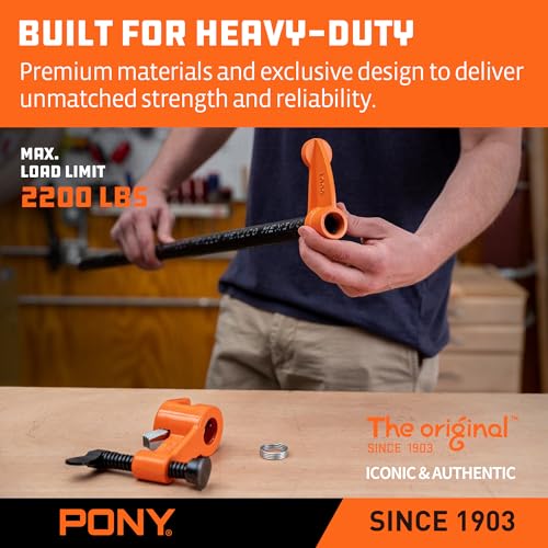 PONY The Original 2 Pack 3/4″ Deep-Reach Pipe Clamp for Woodworking