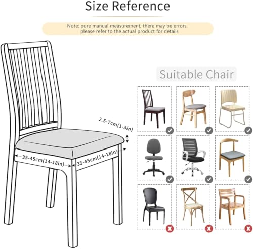 FORCHEER PU Leather Dining Chair Seat Cover Set of 4 Off-White Square 14-18inch Waterproof Kitchen Chair Seat Covers Removable Washable (PU-Off-White) - color: Pu-off-white, size: 4 Pieces