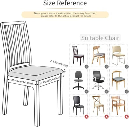 FORCHEER PU Leather Dining Chair Seat Cover Set of 4 Off-White Square 14-18inch Waterproof Kitchen Chair Seat Covers Removable Washable (PU-Off-White) - color: Pu-off-white, size: 4 Pieces