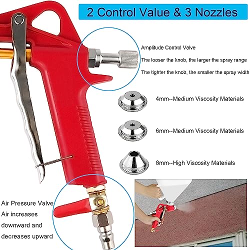 Texture Drywall Sprayer,Air Hopper Spray Guns Paint with 1.5 Gallon Hopper Includes 3 Nozzles(4.0mm/6.0mm/8.0mm) Air Texture Gun for Walls,Ceiling,Stucco Mud,Knockdow,Spray Gun