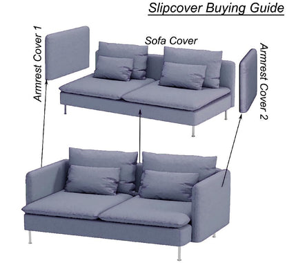 Heavy Velvet SODERHAMN Sofa Cover Compatible with IKEA Section Slipcover - color: Velvet Light Blue, size: Sofa Section