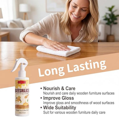 Wood Polish Beeswax Conditioner, Restore Furniture Floor Table, Nourish dry