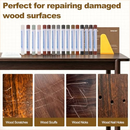 PATIKIL 4Pcs Wood Furniture Repair Markers with Scraper, Mixed Oil Grey - color: Mixed Oil Grey