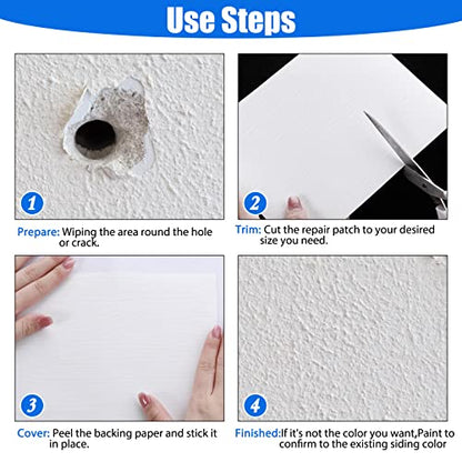 Mudder 20 Pieces Vinyl Siding Repair Kit 6 x 8 in Fence Repair Kit,White B - color: White B