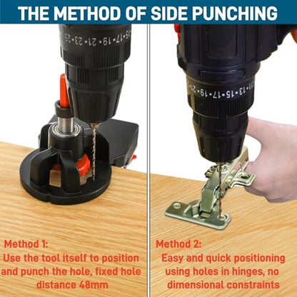 35 mm Concealed Hinge Jig with Quick Clamp, Adjustable Edge Distance