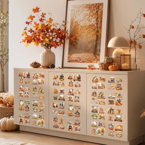 Fall Rub on Transfers for Crafts Vintage Pumpkin Maple Stickers Decals - style: Pumpkin