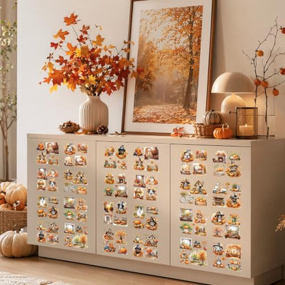 Fall Rub on Transfers for Crafts Vintage Pumpkin Maple Stickers Decals - style: Pumpkin
