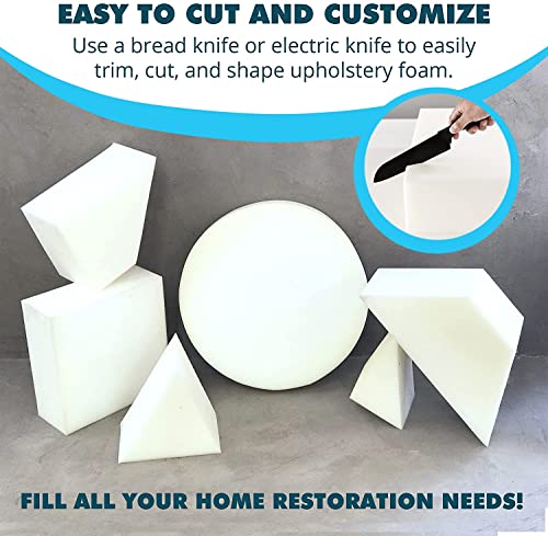 Foamma 4-Pack 2" x 18" x 18" High Density Upholstery Foam, Chair Cushion Square Foam for Dining Chairs, Wheelchair Seat Cushion Replacement - size: 4-Pack