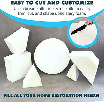 Foamma 0.5" x 30" x 72" High Density Upholstery Foam Cushion (Seat Replacement, Upholstery Sheet, Foam Padding) Made in USA, 5 Pack - color: High Density Foam, size: 0.5" x 30" x 72", style: 5 Pack