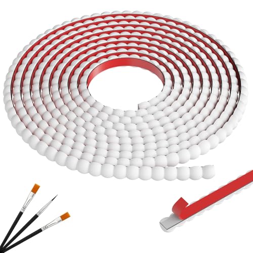 10ft Decorative Bead Pearl Peel and Stick Wall Molding Trim, White - color: White, size: 0.39'' -10FT
