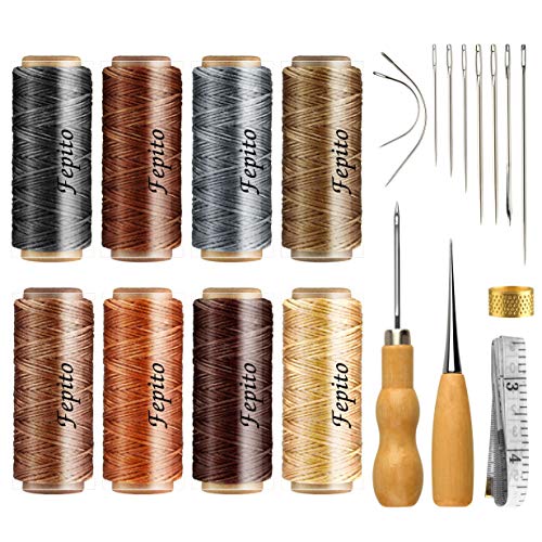 FEPITO Leather Wax Thread Cord Sewing Kit for DIY Leather Crafts