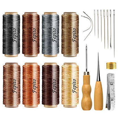 FEPITO Leather Wax Thread Cord Sewing Kit for DIY Leather Crafts