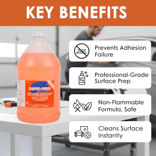 Rapid Prep Surface Cleaner 128 oz | Safe Water Based solution Removes Wax, Grease, Oil & Silicone Non-Flammable for Pre-Cleaning Paint,Metals, Sign Materials & Glass Before Vinyl Application - size: 128 Fl Oz (Pack of 1)
