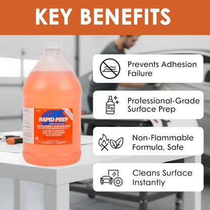 Rapid Prep Surface Cleaner 128 oz | Safe Water Based solution Removes Wax, Grease, Oil & Silicone Non-Flammable for Pre-Cleaning Paint,Metals, Sign Materials & Glass Before Vinyl Application - size: 128 Fl Oz (Pack of 1)